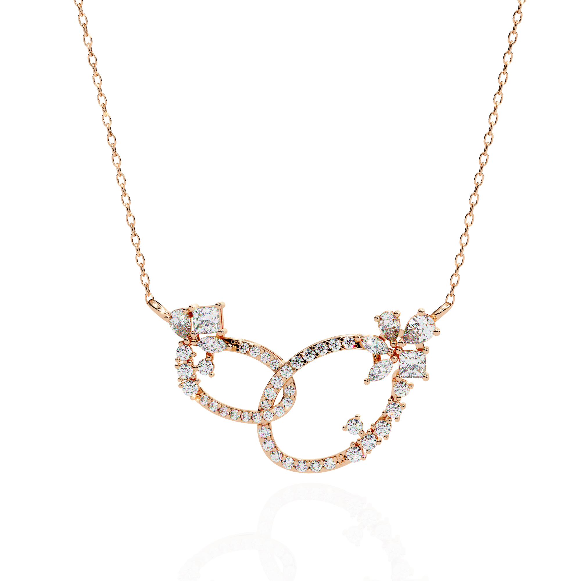 Solitairekart 0.73ct Eternal Harmony Natural Diamond Necklace-HI Color, VS-SI Clarity
